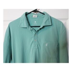 Mint Green Johnnie-O West Coast Preppy Short Sleeve Pocket Polo Mens XL